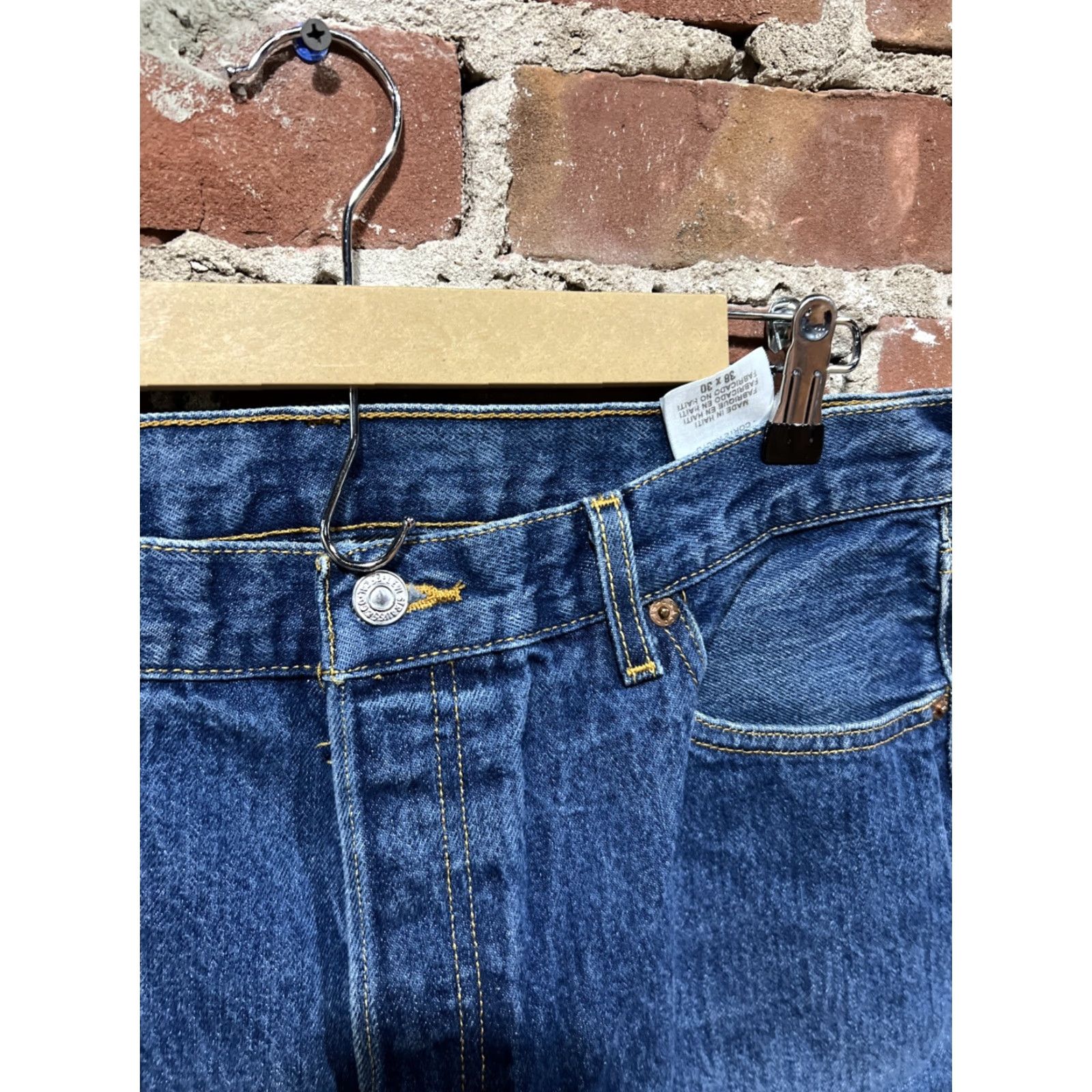 Levi's Levi's 501 Jeans Mens 38x30 Blue Button Fly Straight Classic Denim Y2K 90s Vintage No Size US 38 / EU 54 - 2 Thumbnail