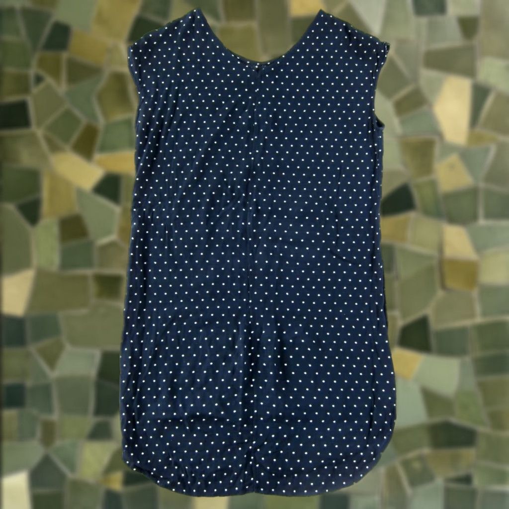 Madewell Madewell Navy Blue White Polka Dot Cap Sleeve Tunic Shift Dress Small Size S / US 4 / IT 40 - 1 Thumbnail