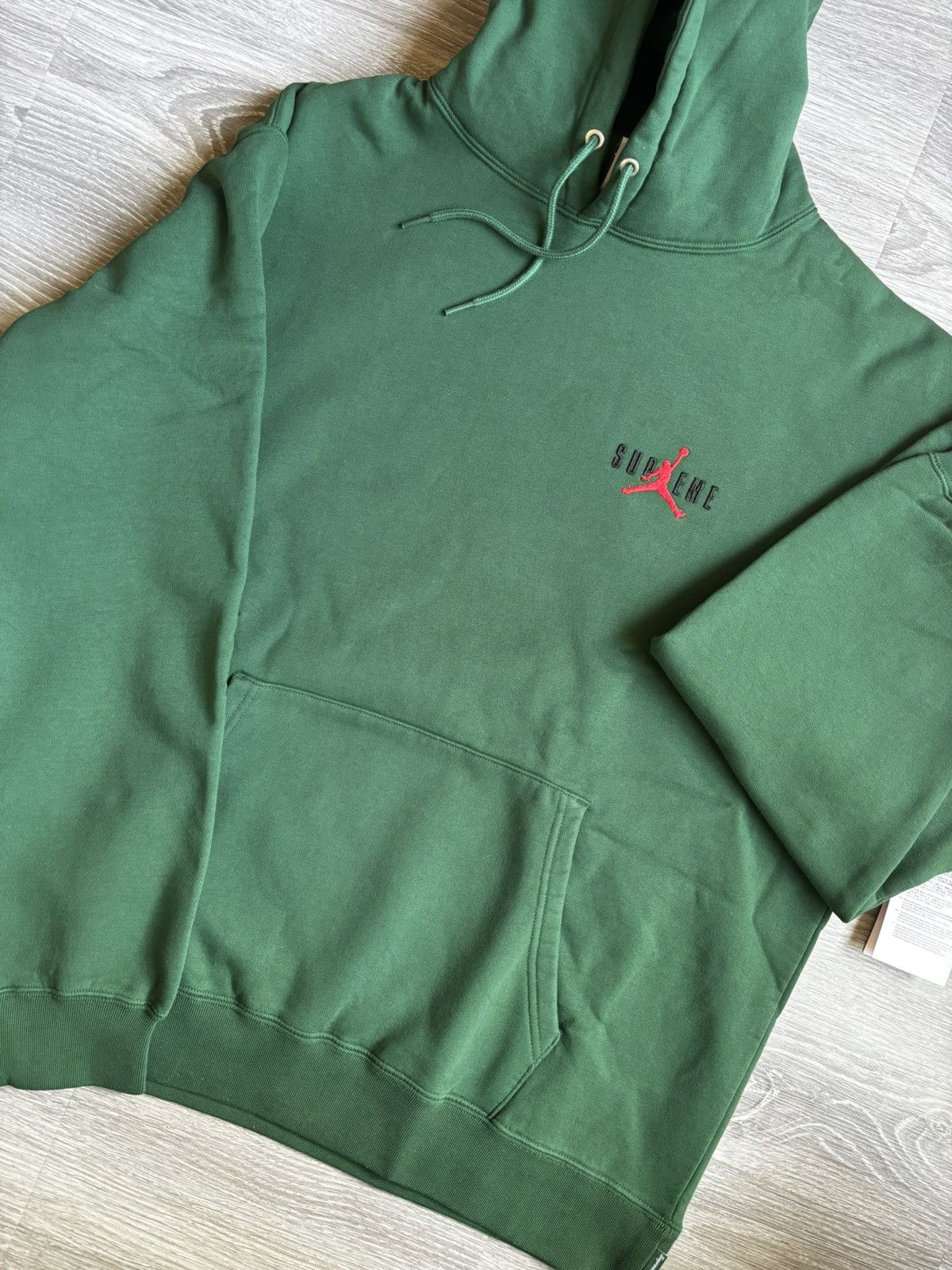 Jordan Brand × Supreme Supreme Jordan Green Hoodie Size US L / EU 52-54 / 3 - 3 Thumbnail