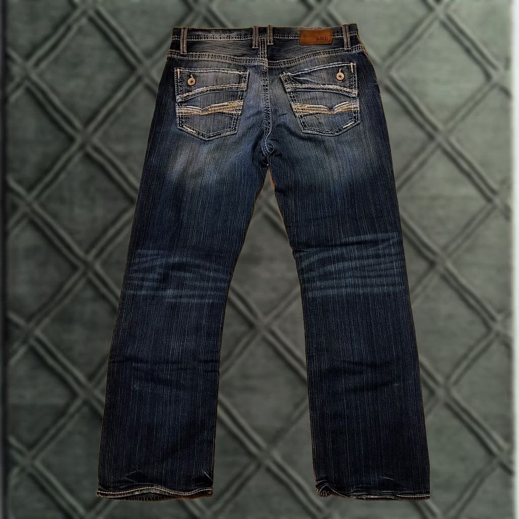 BKE BKE Derek Jeans Mens Straight Leg Denim 33 Regular Medium Blue Size US 33 - 1 Thumbnail