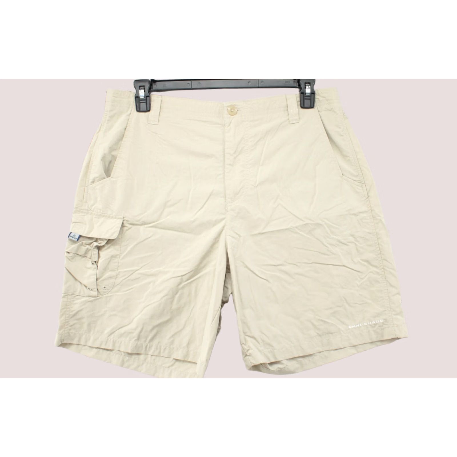 Vintage Columbia Omni-Shield PFG Shorts Mens Large Beige Cargo Chino Beach Outdoor Fishing Nautical PFG Size US 33 - 1 Thumbnail