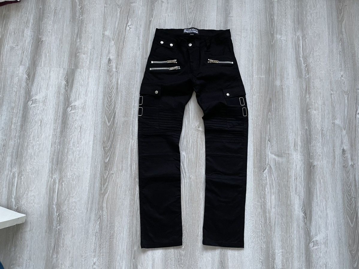 Japanese Brand × Vintage Chemical Dark Apparel Multi Pocket Zipper Elastic Pants Size US 34 / EU 50 - 1 Thumbnail