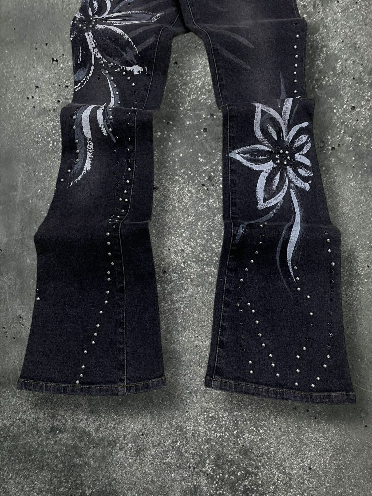 Designer × Japanese Brand × Vintage Vintage 1990s Japan Ryo Peliano Artwork Flower Grunge Flared Size US 26 / EU 42 - 3 Thumbnail