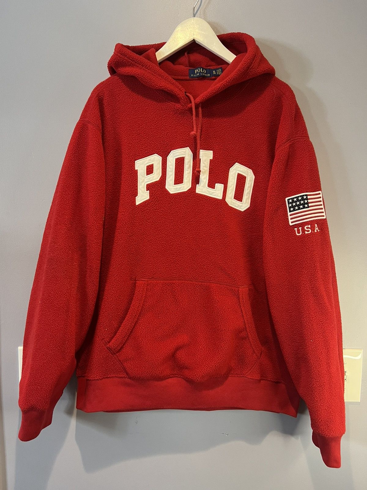 Polo Ralph Lauren Polo Ralph Lauren Red Fleece Sweatshirt Size US XL / EU 56 / 4 - 1 Thumbnail