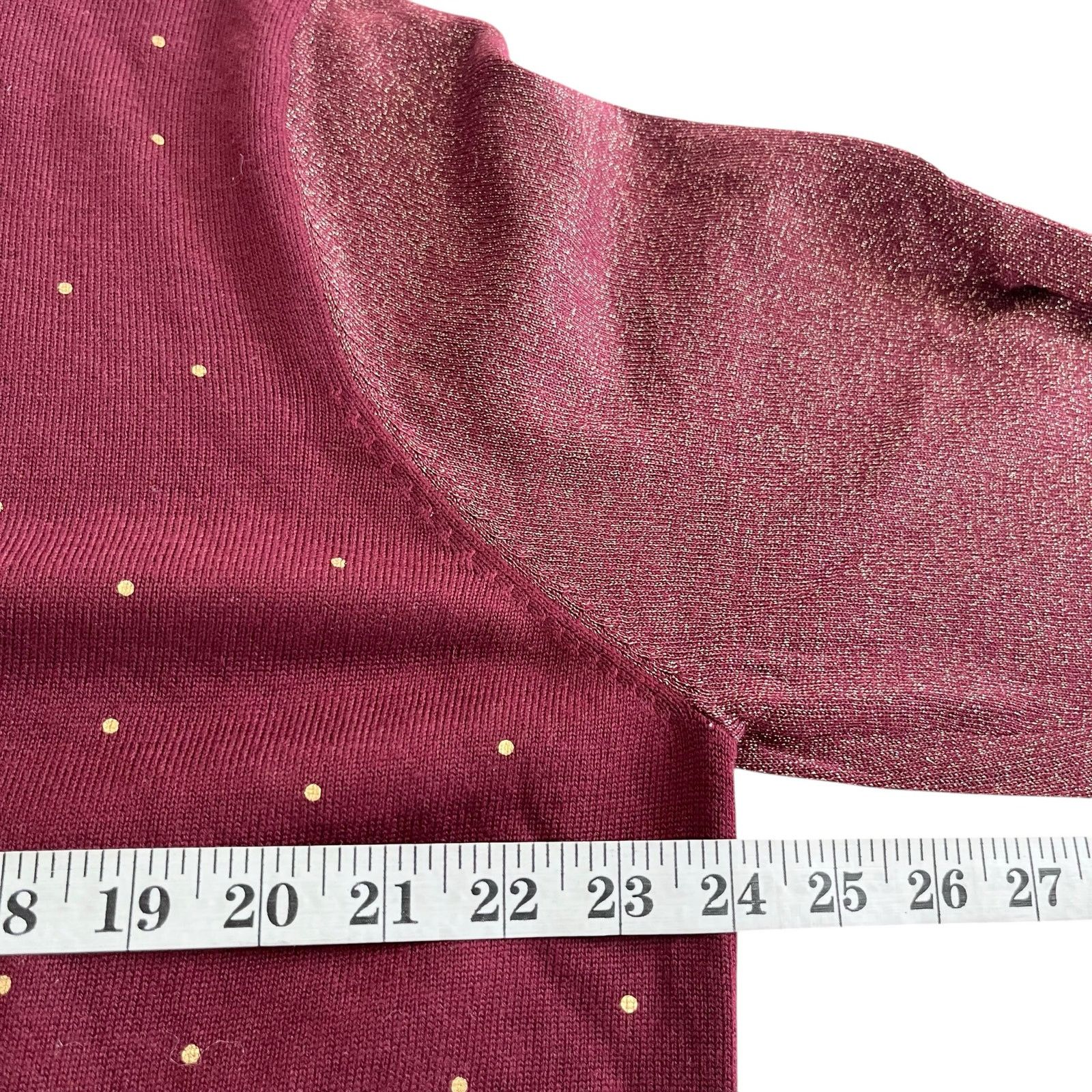 Other Eiger Weger Burgundy Gold Polka Dot Cardigan - Plus 3X Size 3XL / US 20-22 - 5 Thumbnail