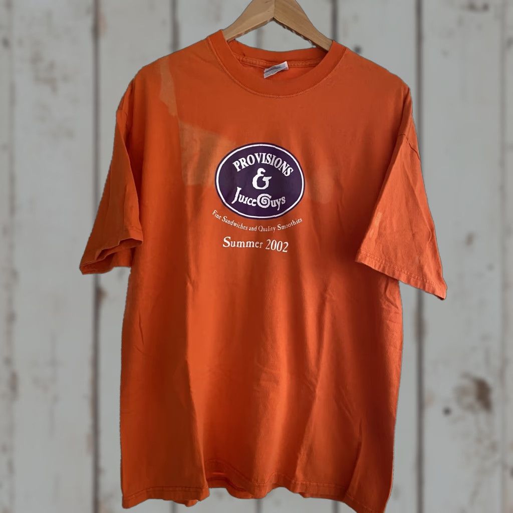 Hanes VINTAGE Nantucket Provisions Juice Guys Orange Shirt 2002 XL Summer Mens T-Shirt Crew Neck Short Sleeve Orange Size US XL / EU 56 / 4 - 1 Thumbnail