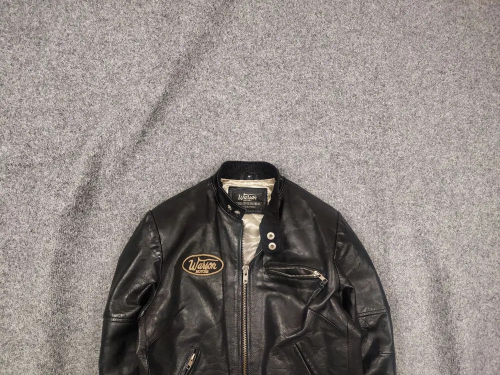 Vintage Warson Vintage Speed Black Leather Retro Motorcycle jacket Size US M / EU 48-50 / 2 - 1 Thumbnail
