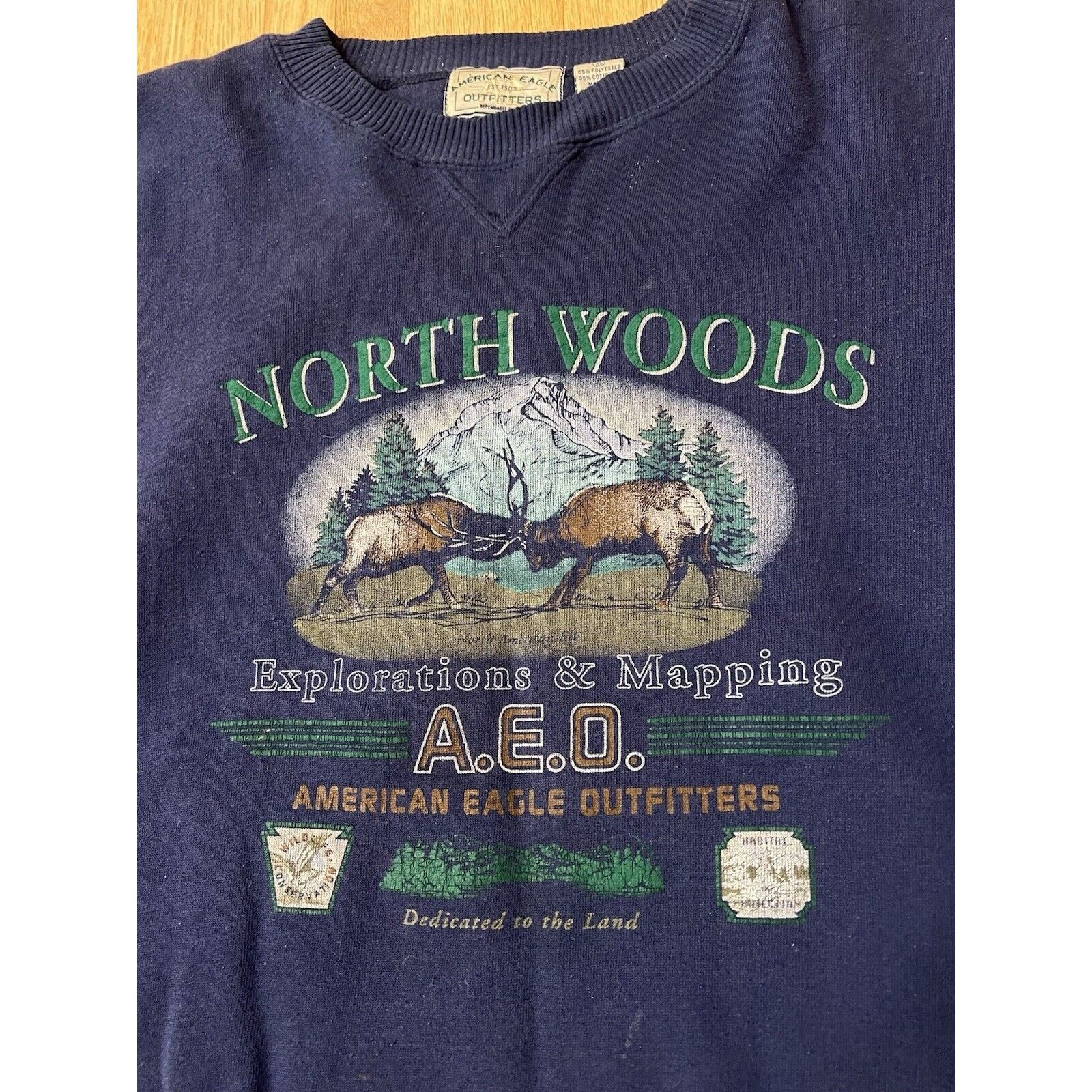 American Eagle Outfitters Vintage American Eagle Sweatshirt Mens XL Blue 90s Crewneck Size US XL / EU 56 / 4 - 2 Thumbnail