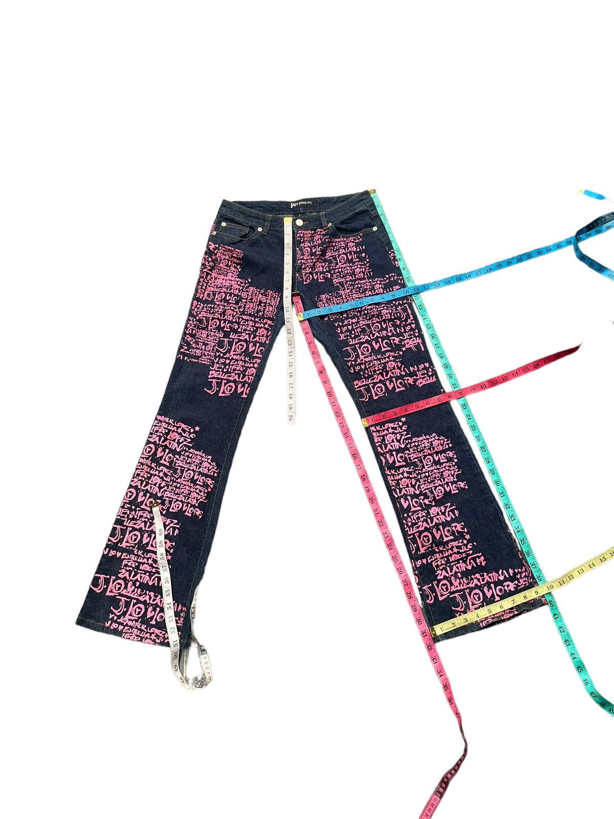 Designer JLO by Jennifer Lopez Flare Custom Paint Denim Size 29" - 12 Thumbnail