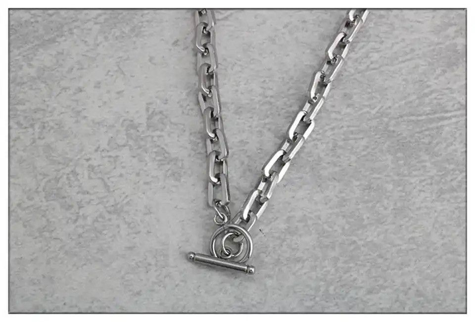 Jewelry × Vintage Long Square OT Buckle Stainless Steel Batch Angle O Word Size ONE SIZE - 2 Thumbnail
