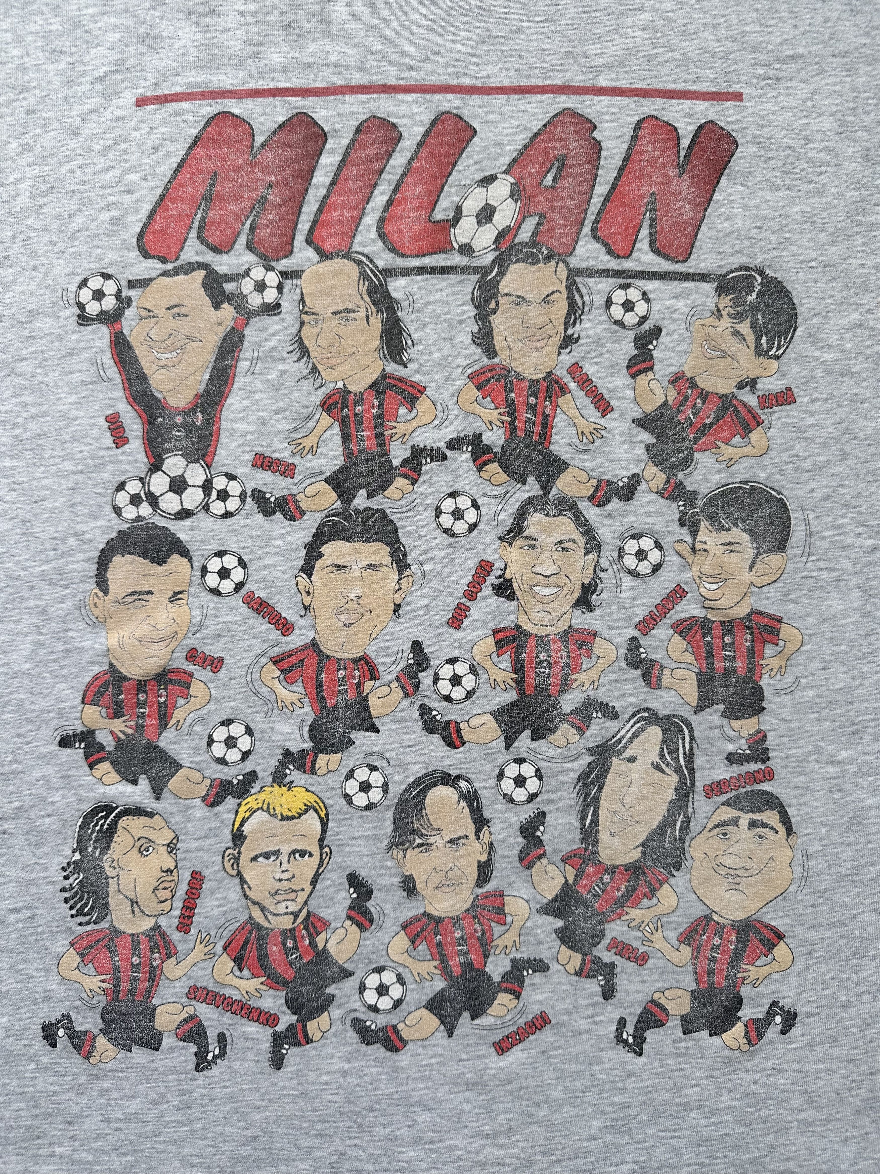 Vintage Rare Vintage AC Milan Team Caricature Graphic T-Shirt Soccer Size US L / EU 52-54 / 3 - 3 Thumbnail
