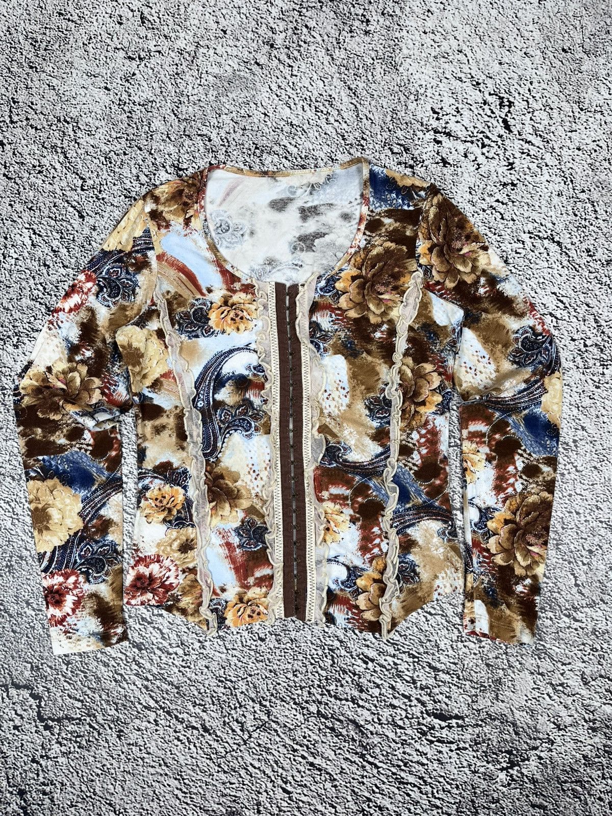 Japanese Brand Vintage Floral Longsleeve Light Cardigan Printed Art Size S / US 4 / IT 40 - 2 Thumbnail