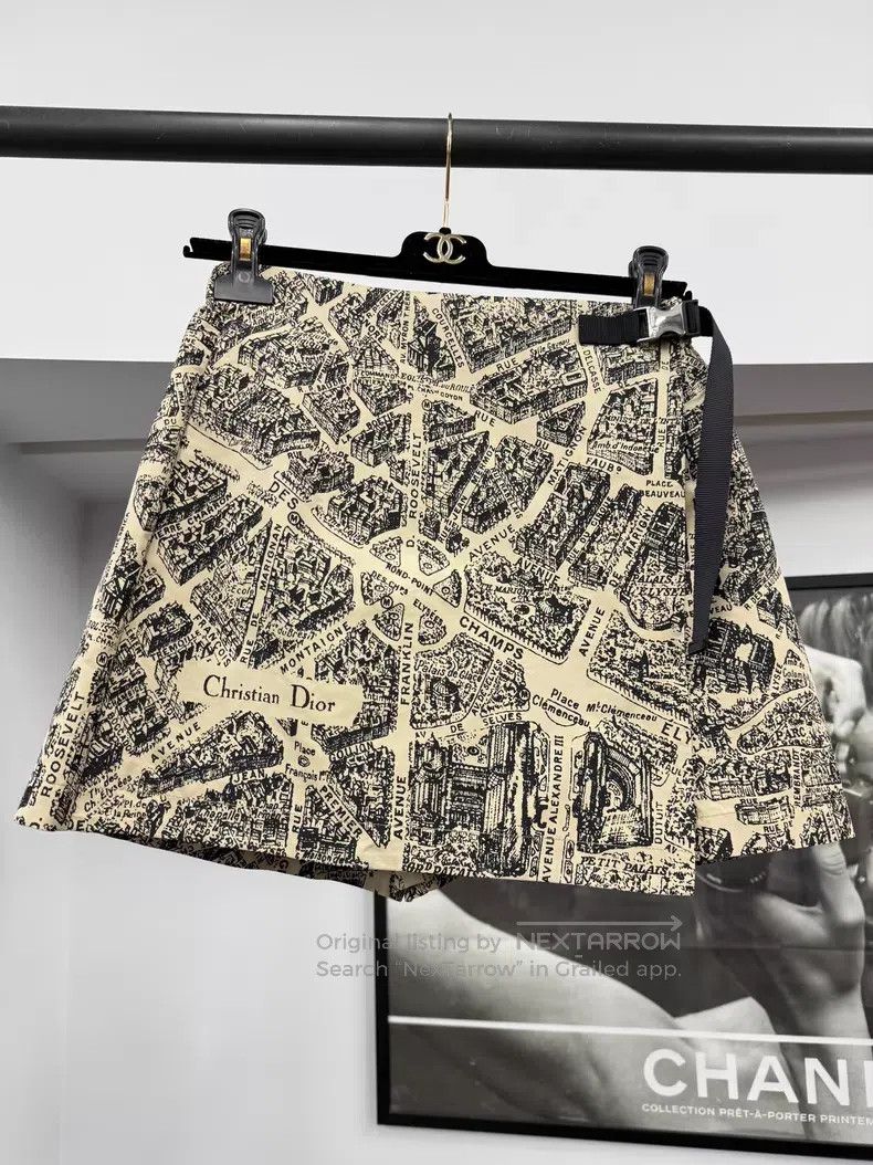 Dior Dior Paris map printed high-waisted skirt pants Size 26" / US 2 / IT 38 - 1 Thumbnail