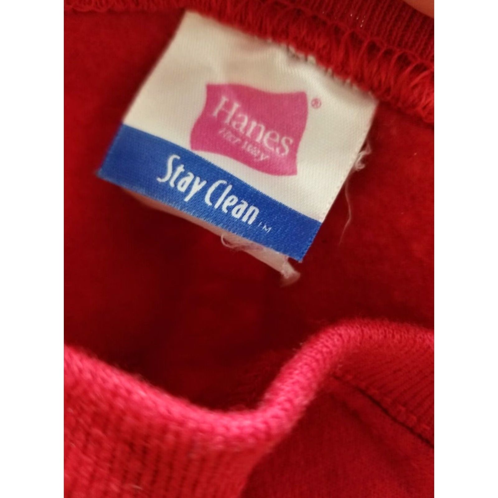 Hanes VINTAGE Hanes Stay Clean Red Crewneck Sweatshirt Womens L Size L / US 10 / IT 46 - 3 Thumbnail