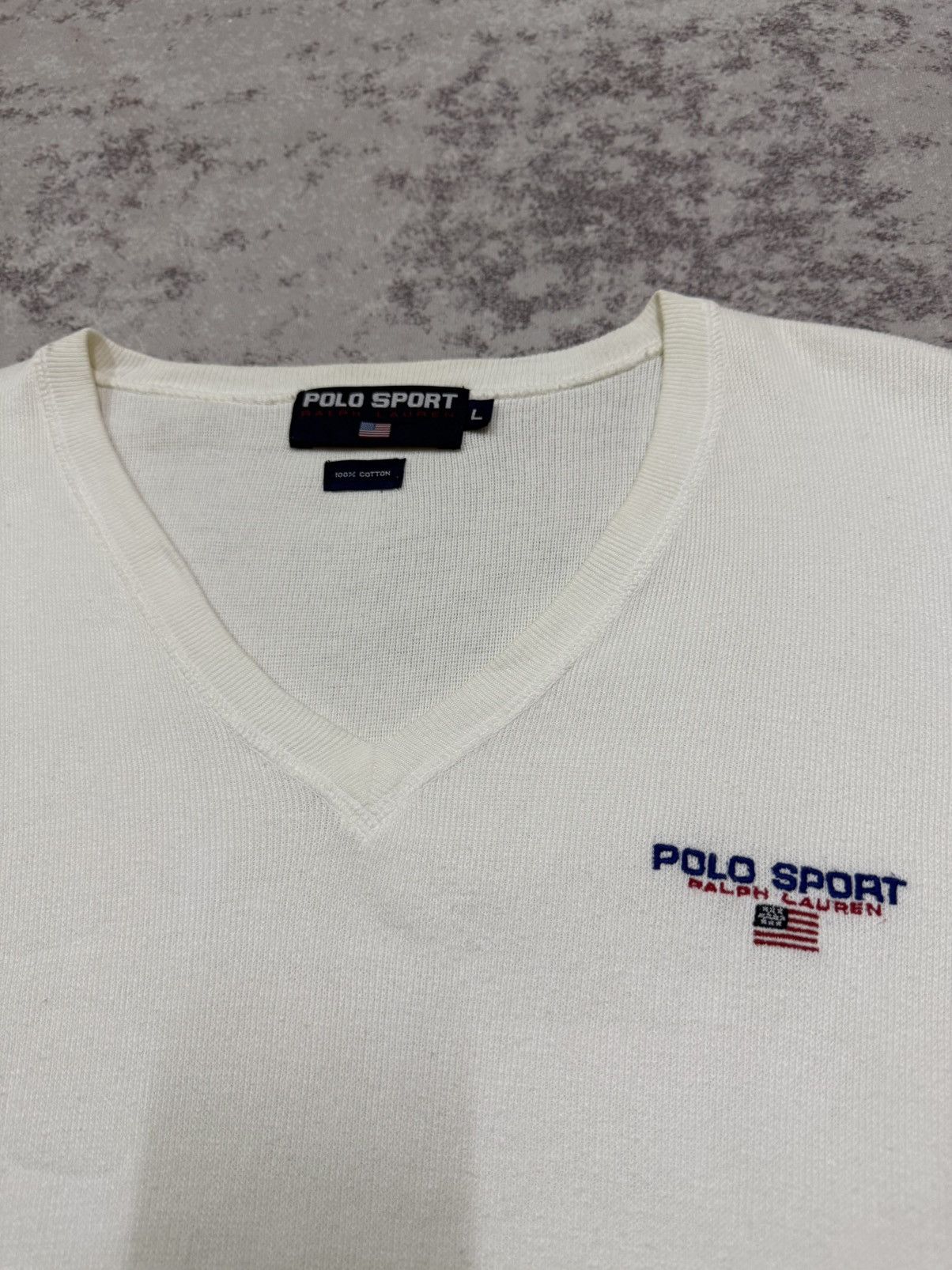 Polo Ralph Lauren Vintage 90s Polo Sport Ralph Lauren Vneck Knit Sweater Size US L / EU 52-54 / 3 - 5 Thumbnail