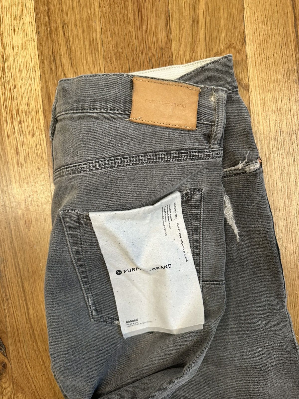 Purple Brand Purple Brand Knee Rip Gray Denim Jeans Size 33 Size US 33 - 4 Thumbnail