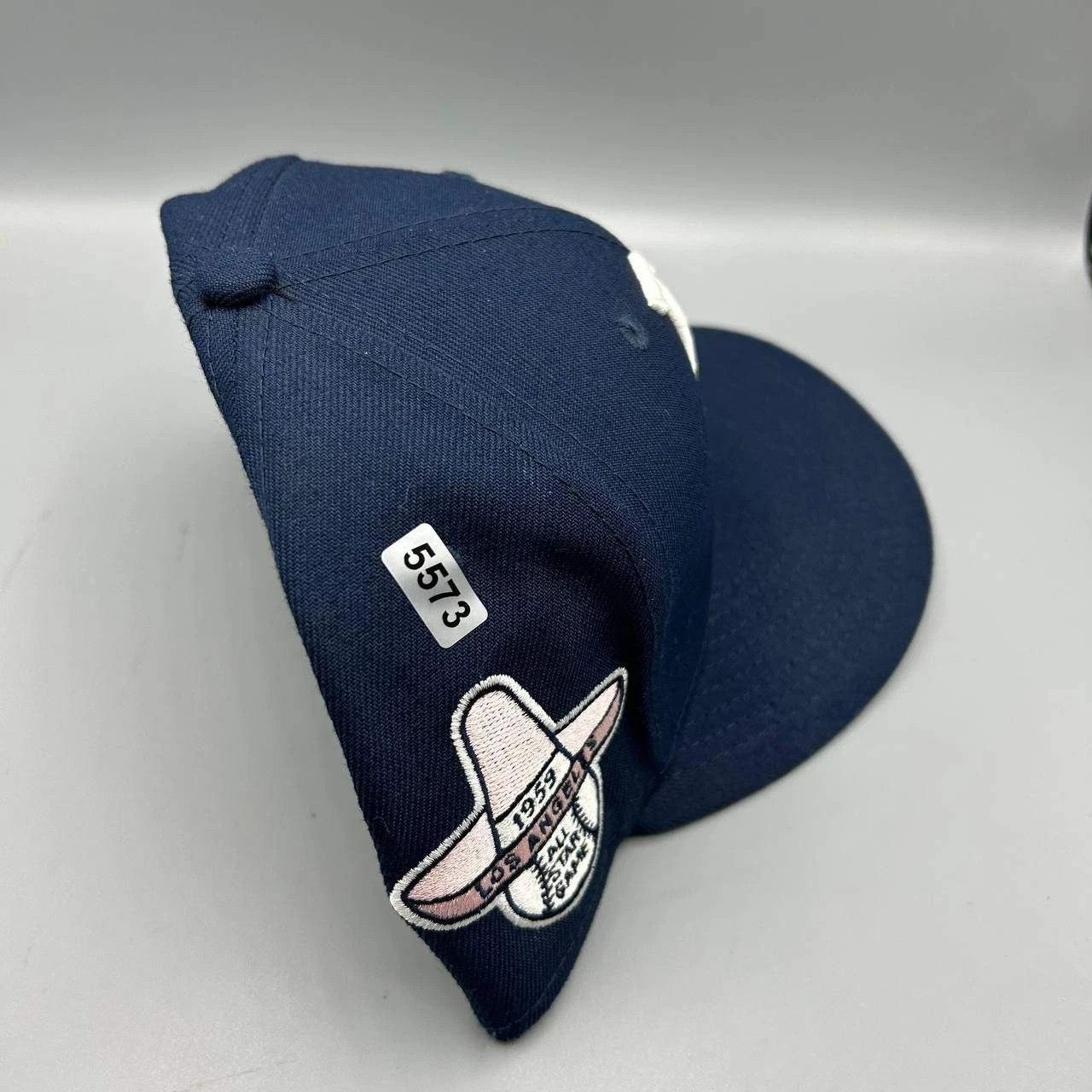 New Era Los Angeles LA Dodgers Hat Men 7 3/8 Blue Pink MLB Fitted Size ONE SIZE - 9 Thumbnail