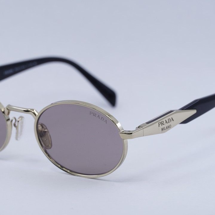 Prada Prada PR65ZS ZVN20I Sunglasses Pale Gold Oval Frame Size ONE SIZE - 5 Thumbnail