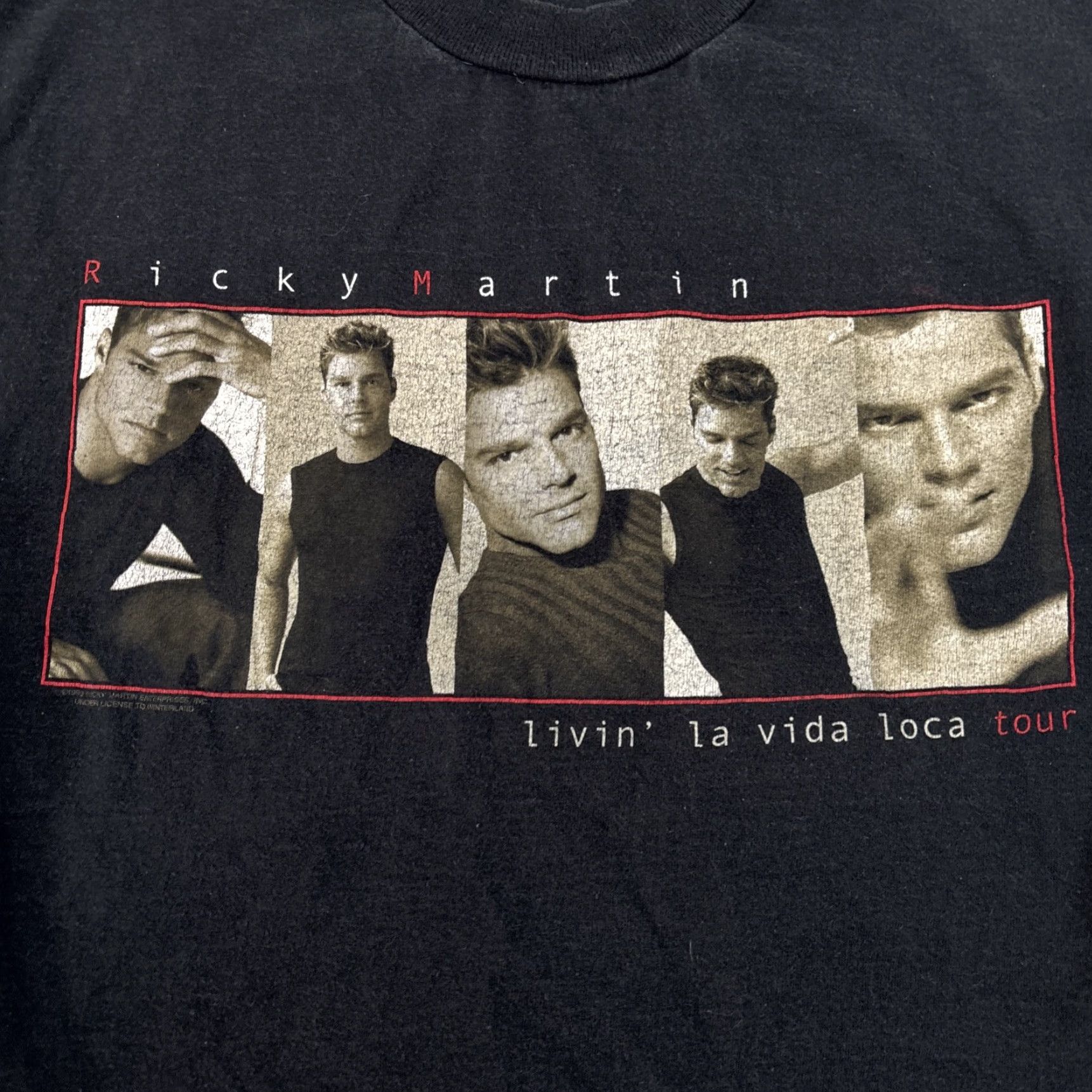 Vintage VINTAGE Winterland Ricky Martin Shirt Mens M Black 1999 Livin La Vida Loca Tour Concert 90s Mens White T-Shirt Size US M / EU 48-50 / 2 - 3 Thumbnail