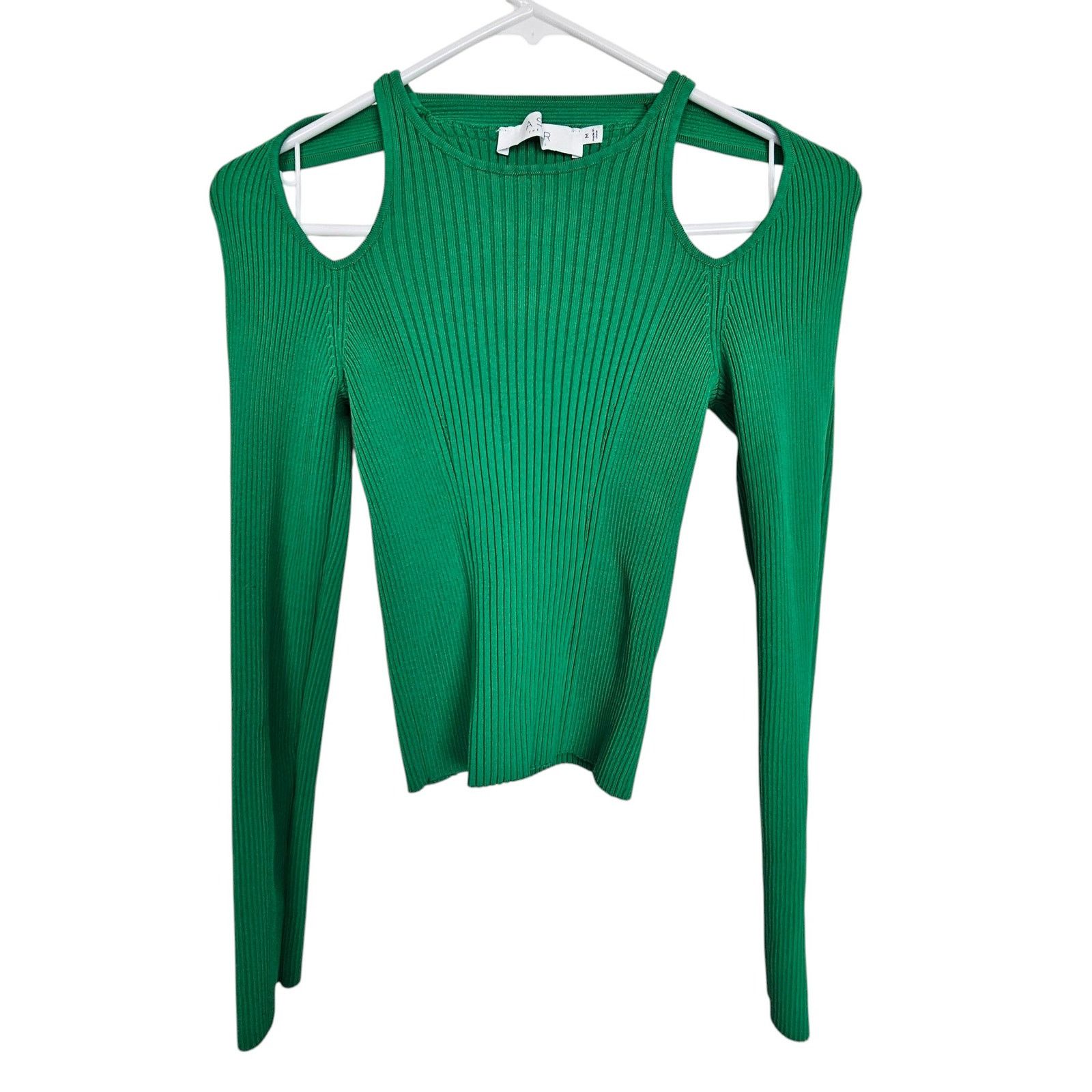 ASTR The Label ASTR The Label Womens Eris Crop Kelly Green Ribbed Sweater M Size M / US 6-8 / IT 42-44 - 2 Thumbnail
