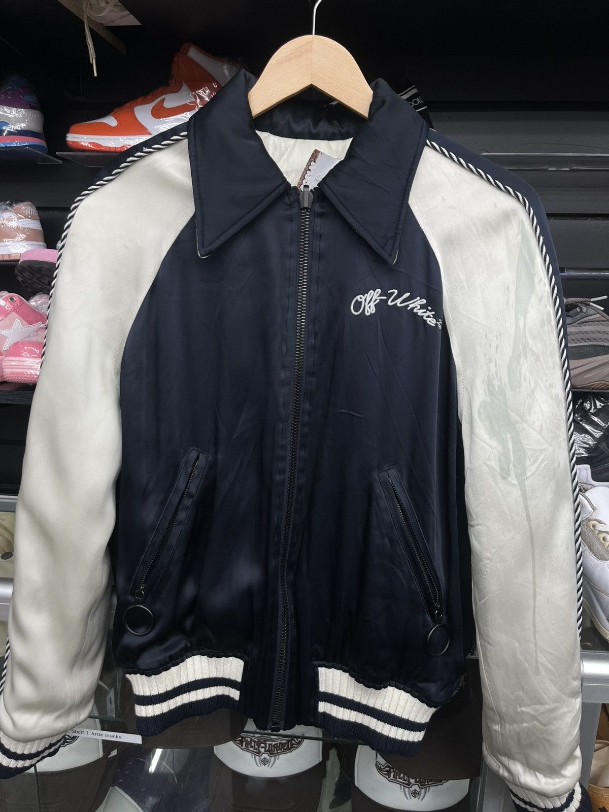 Off White Reversible Bomber Jacket