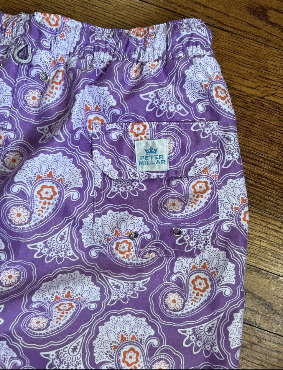 Designer × Other × Peter Millar Peter Millar Lavender Paisley swim trunks Shorts Medium Size US 34 / EU 50 - 9 Thumbnail
