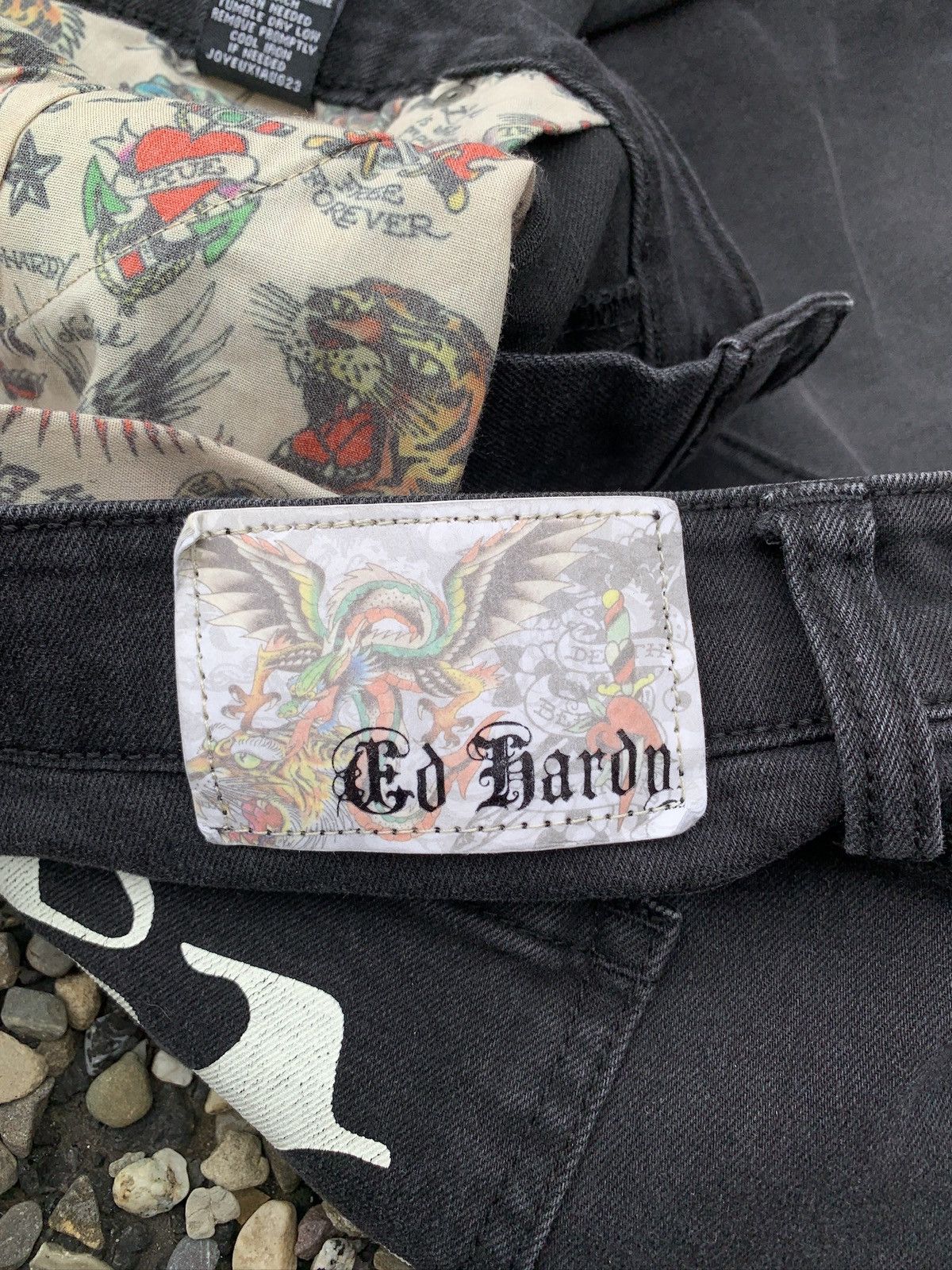 Ed Hardy Ed Hardy Dagger Skull Embroidered Patch Slim Taper Jeans Size US 40 / EU 56 - 8 Thumbnail