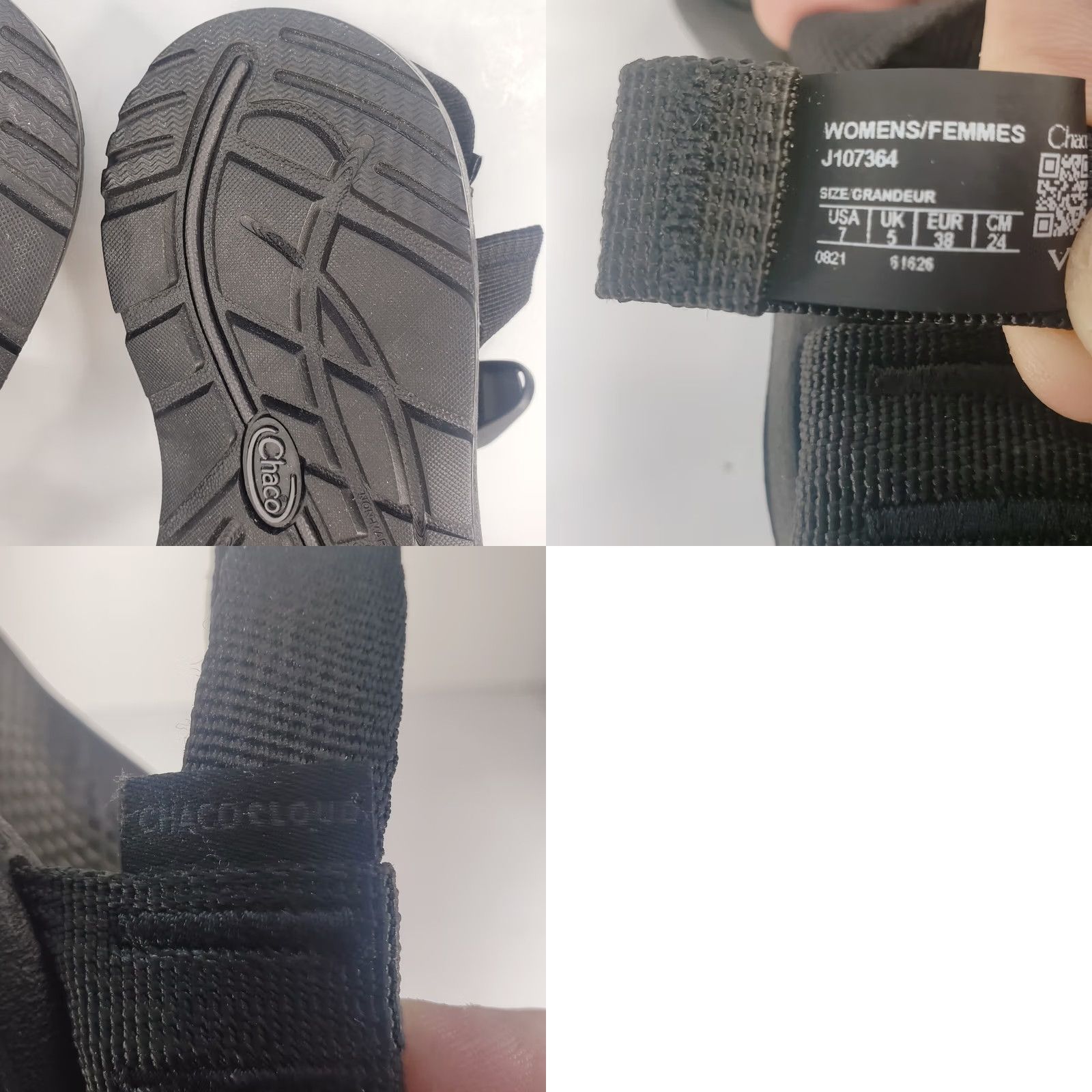 Chaco Chaco Sandals Womens Z/Cloud 2 Black Strappy Adjustable Buckle Toe Loop 7 Shoes Mens Girls? Size US 7 / IT 37 - 9 Thumbnail