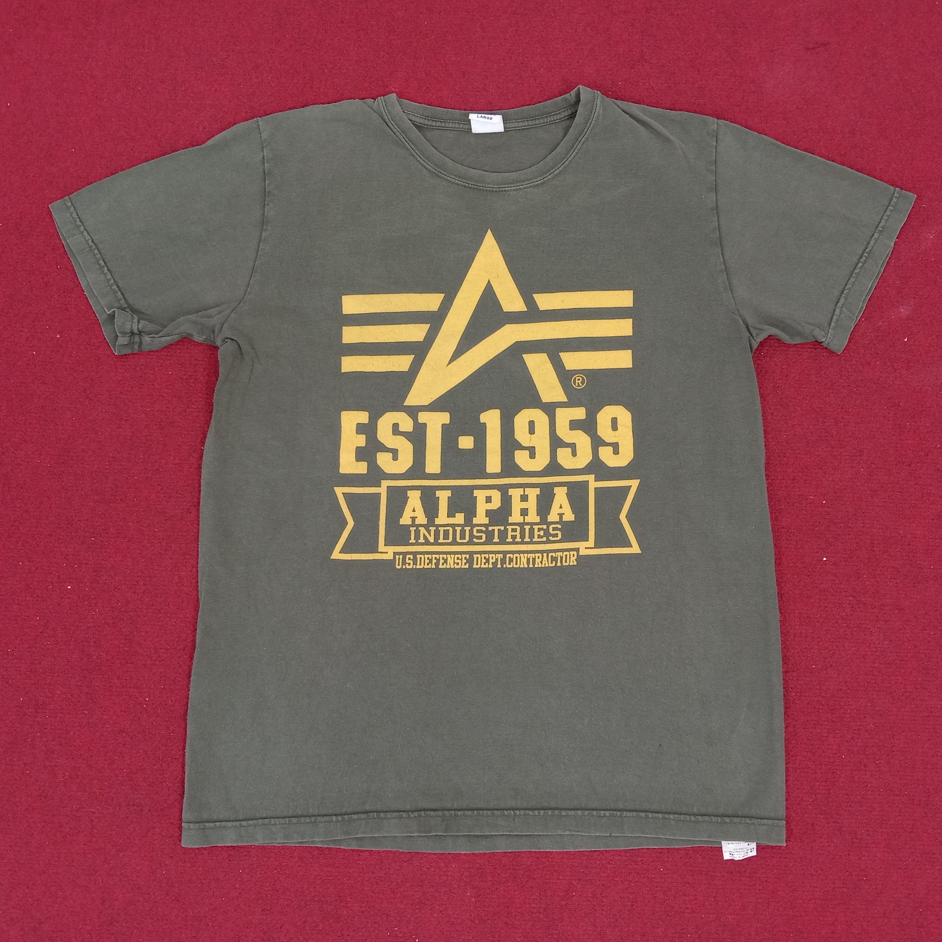 Alpha Industries × Vintage Alpha Industries Center Logo Design Tshirt Size US L / EU 52-54 / 3 - 1 Thumbnail