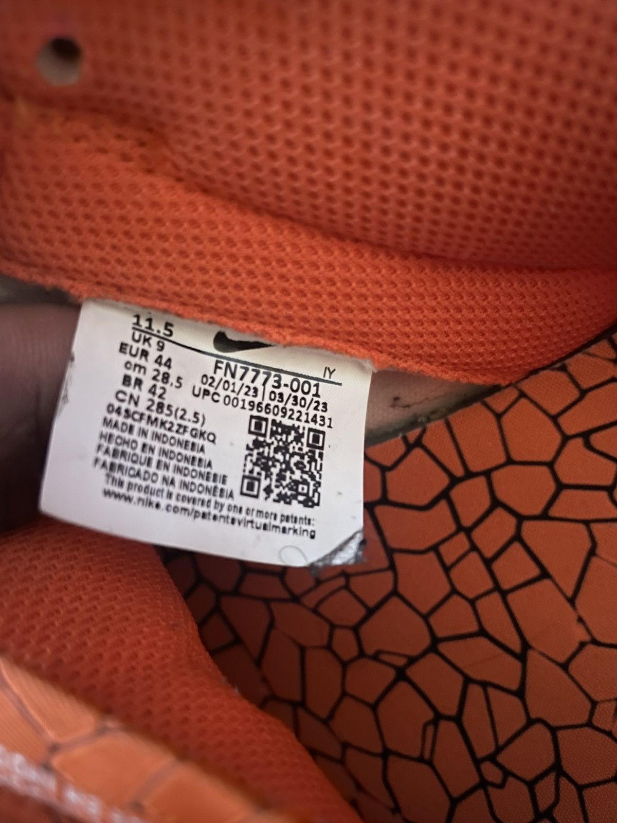 Nike Nike Dunk Low Cracked Orange Size US 10 / IT 40 - 9 Thumbnail