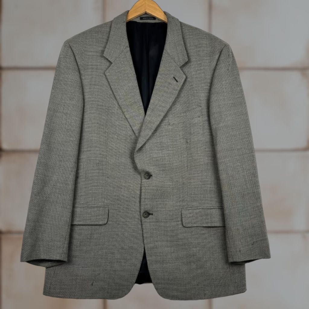 Yves Saint Laurent VINTAGE Yves Saint Laurent YSL Mens Blazer 2 Piece Wool Gray 46 90s Notch Lapel Suit Jacket Coat Regular Size 46R - 1 Thumbnail