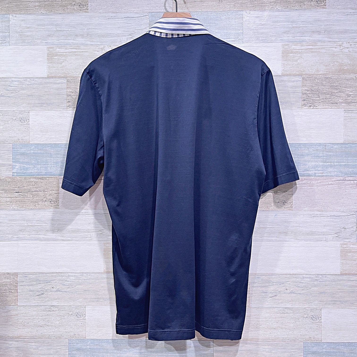 Bullock & Jones Bullock & Jones Contrast Striped Collar Polo Shirt Navy M Size US M / EU 48-50 / 2 - 3 Thumbnail