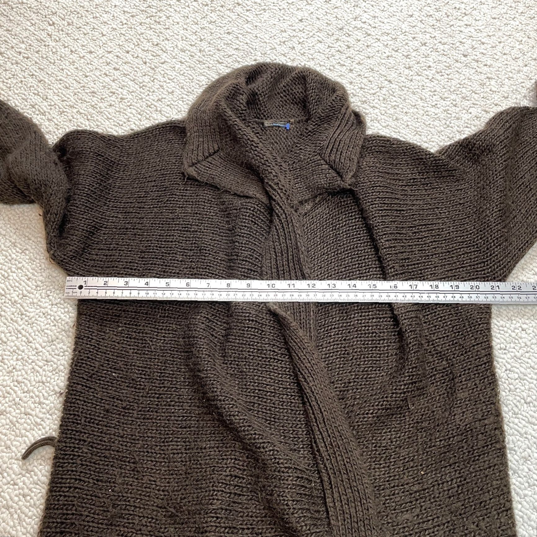 Vintage Tahari Cardigan Sweater Womens L Brown Long Open Front Knit Soft Size L / US 10 / IT 46 - 5 Thumbnail