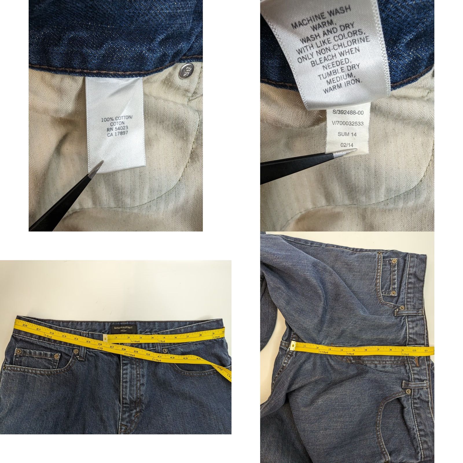 Banana Republic Banana Republic Jeans Straight Leg Mens 36x32 Dark Wash Blue 100% Cotton Denim Size US 36 / EU 52 - 8 Thumbnail