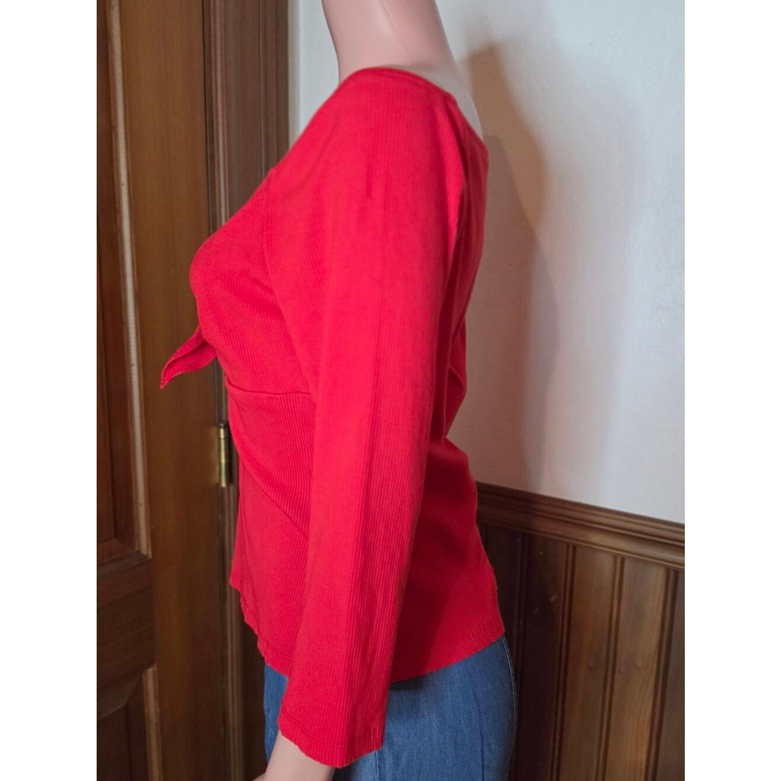 Vintage NWOT Vixen by Micheline Pitt Red Knot-Front Crop Top 2X Size XXL / US 16-18 / IT 52-54 - 7 Thumbnail