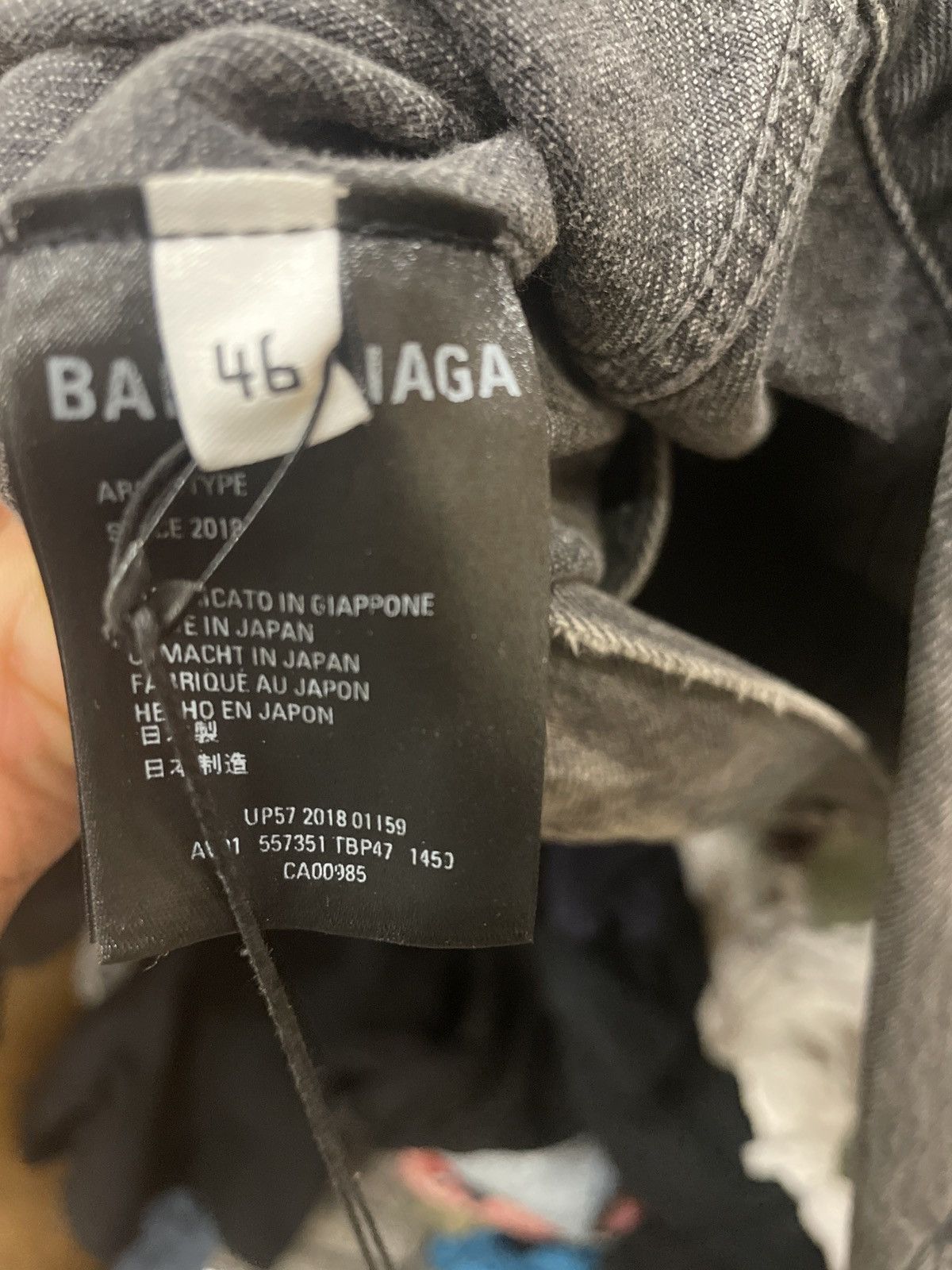 Balenciaga Japanese Organic Denim Jacket - Dark grey Size US S / EU 44-46 / 1 - 6 Thumbnail