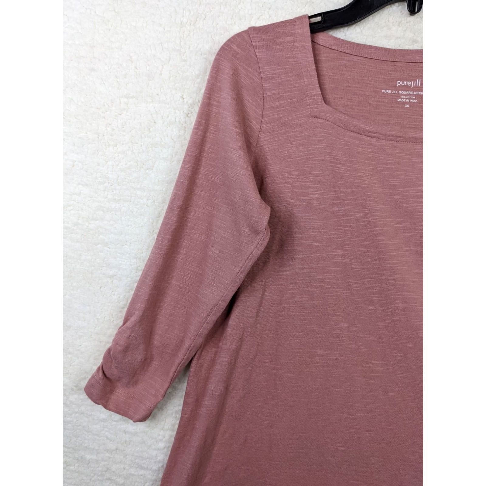 J. Jill J.JILL Tunic Shirt Pink XS 3/4 Sleeve Square Neck Women White? Size XS / US 0-2 / IT 36-38 - 5 Thumbnail