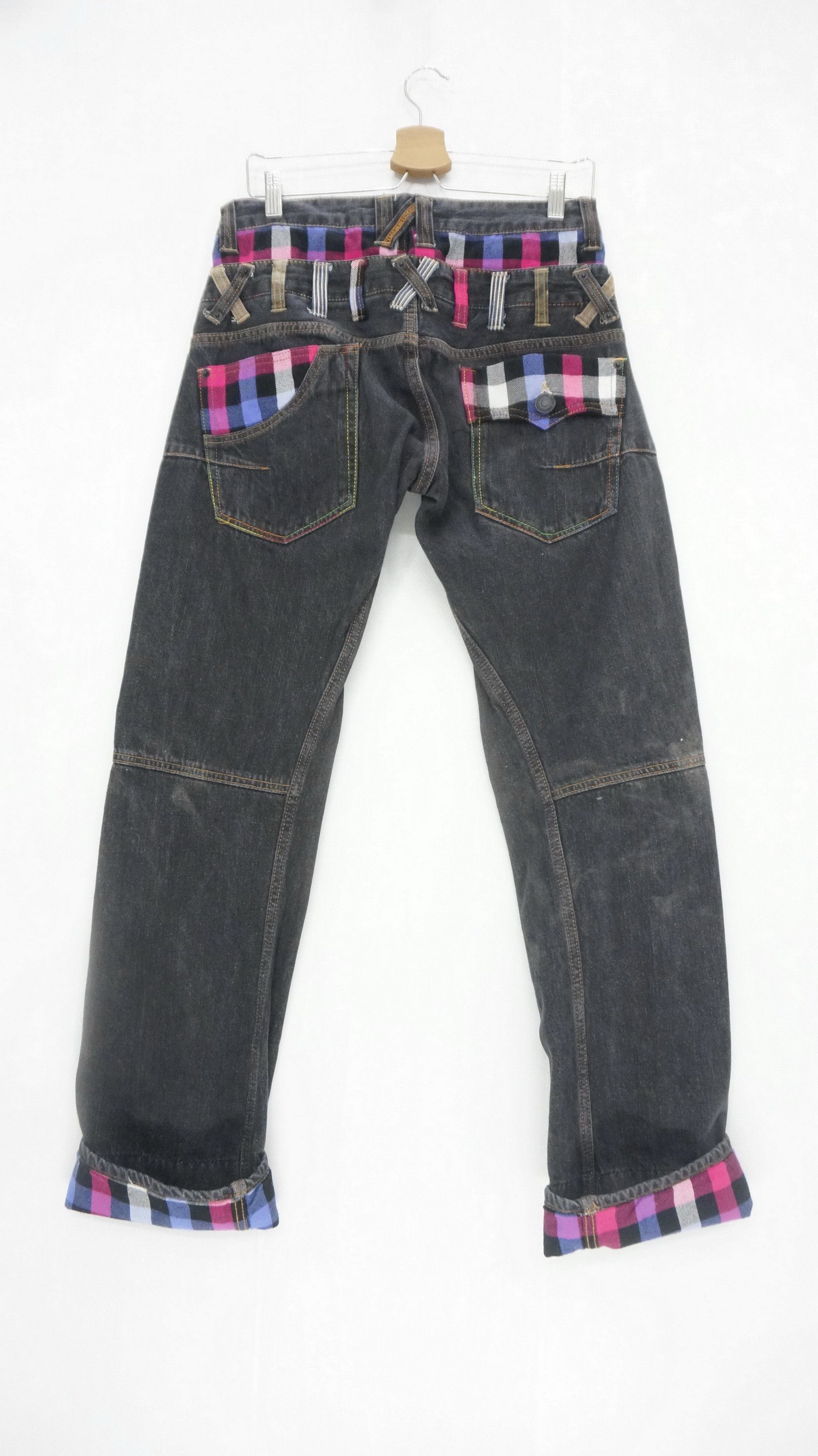 Japanese Brand Vintage Jack Serika Double Waist Black Jeans Size US 30 / EU 46 - 2 Thumbnail