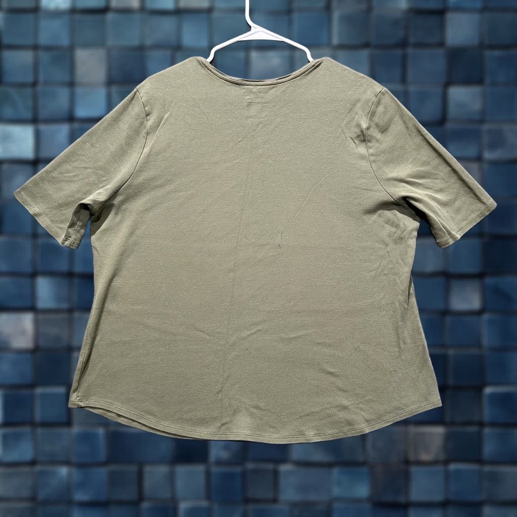 Vintage Time And Tru T-Shirt Womens 3XL Bay Leaf Green Short Sleeve Cotton Round Neck Size XXL / US 16-18 / IT 52-54 - 1 Thumbnail
