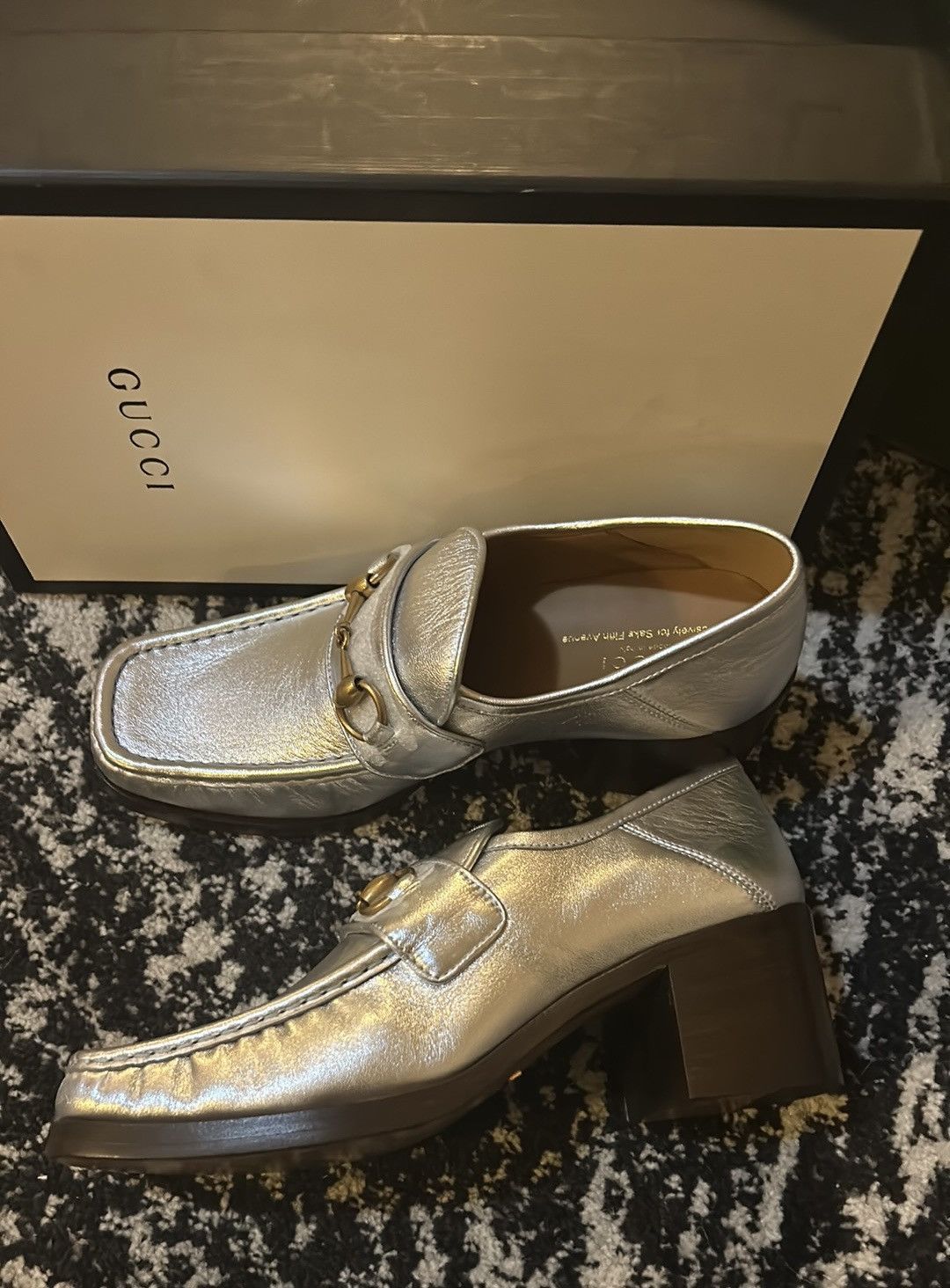 Gucci Gucci Vegas Leather Horsebit Loafers Argento Size US 9 / IT 39 - 4 Thumbnail