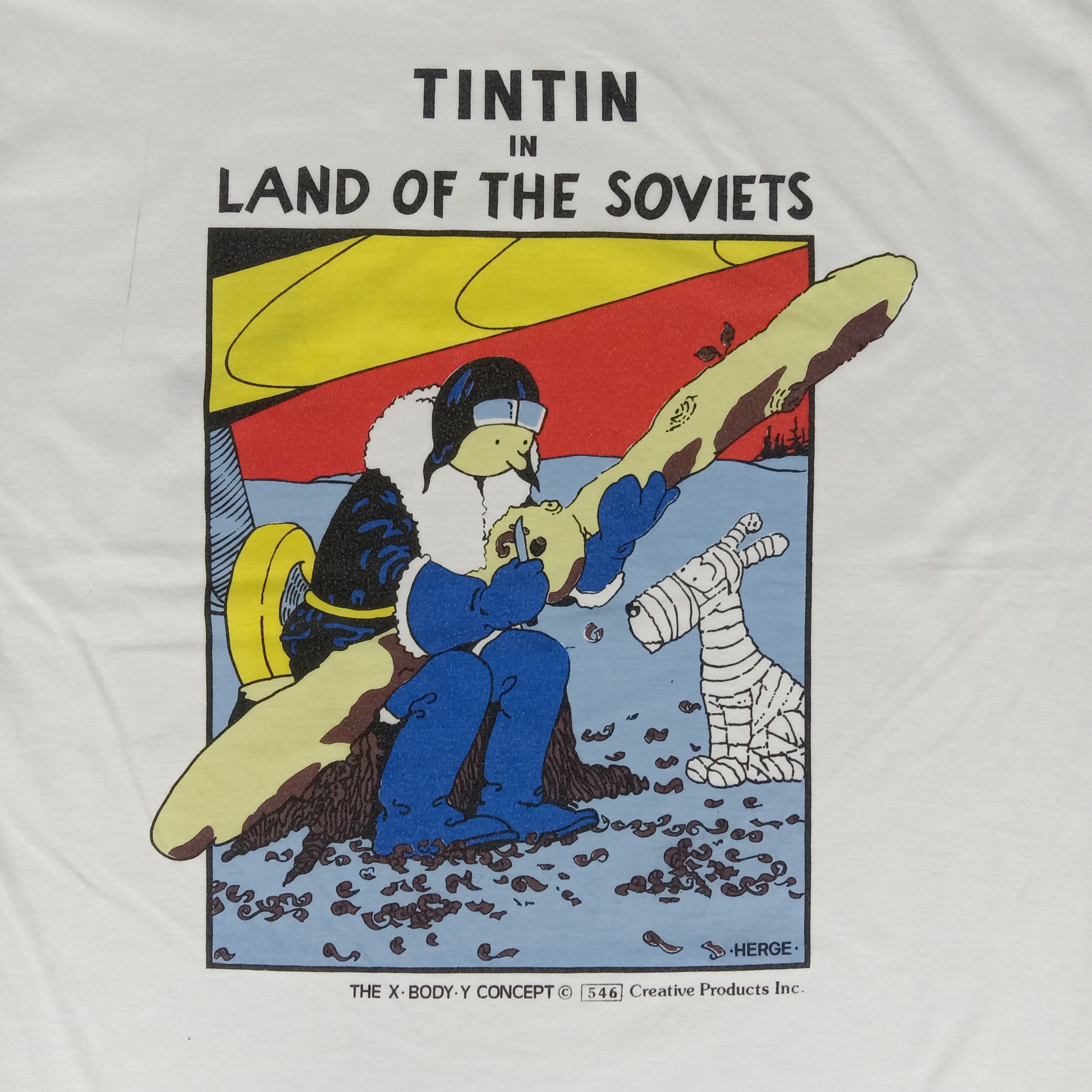 Cartoon Network × Vintage Tintin In Land Of The Soviets Cartoon Movie Tshirt Size US L / EU 52-54 / 3 - 2 Thumbnail