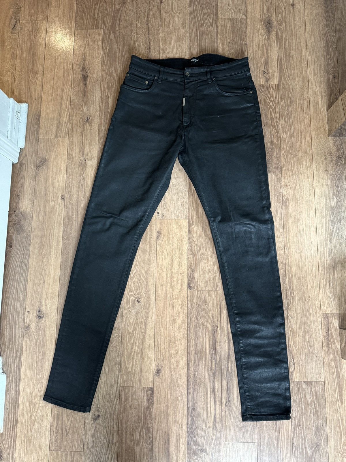 Represent Clo. Black Represent Oil Wax Black Denim | Grailed