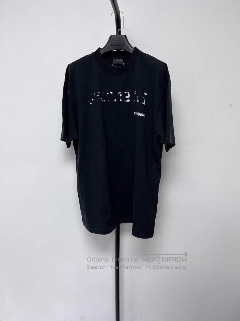 Balenciaga Balenciaga Logo Printed Rib Knit Short Sleeve Drop Shoulde Size XS / US 0-2 / IT 36-38 - 1 Thumbnail