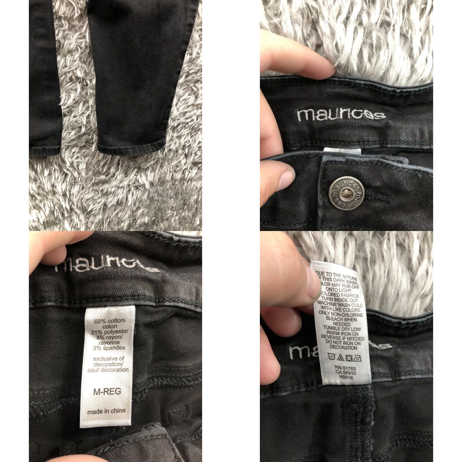 Vintage Maurices Jeans Skinny Dark Wash Black Denim Size M Womens Mid Rise 31 in 5-Pocket Regular Size 32" / US 10 / IT 46 - 8 Thumbnail