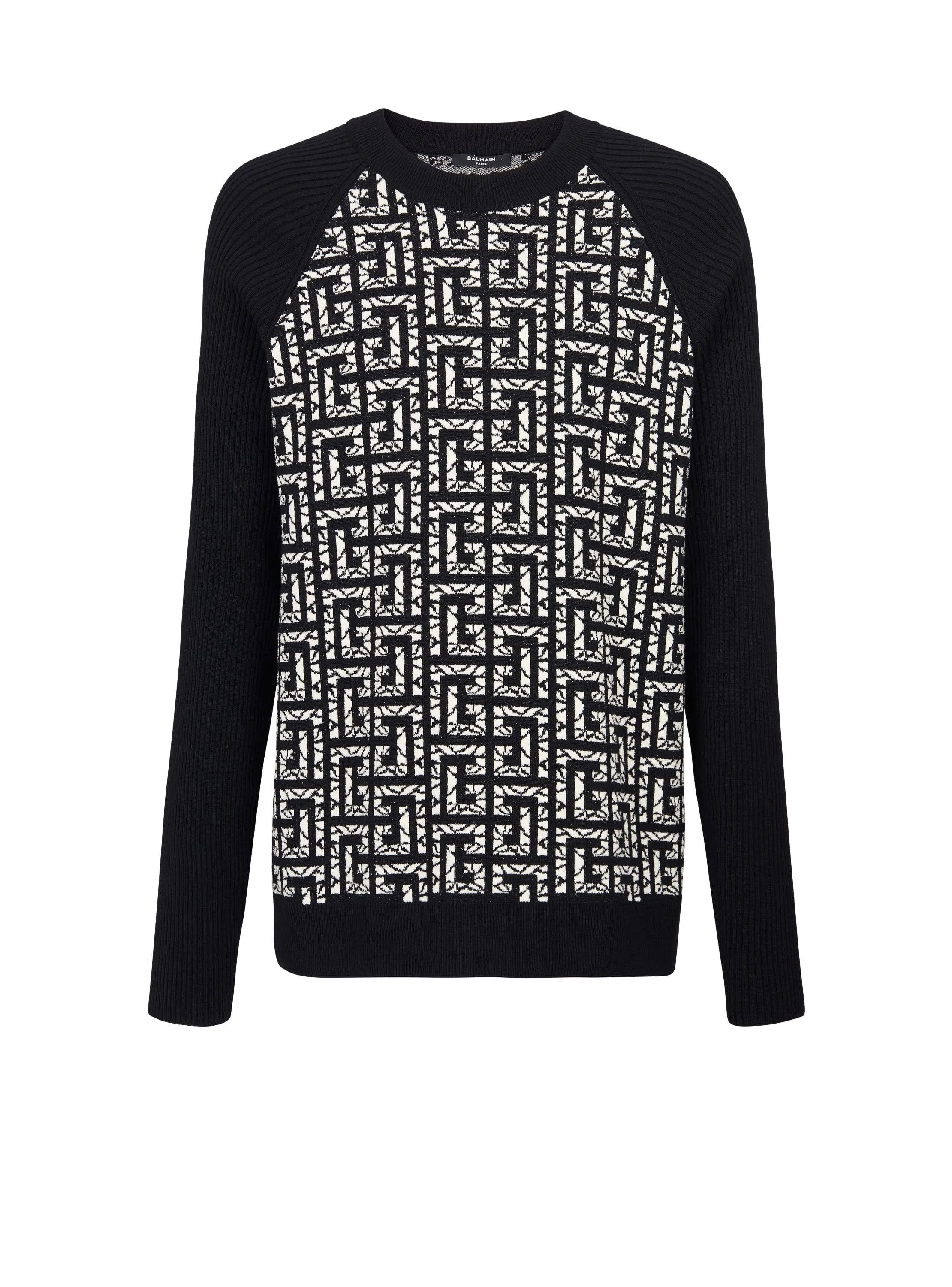 o1srvl11e0524 Monogram Knitted in Black/White
