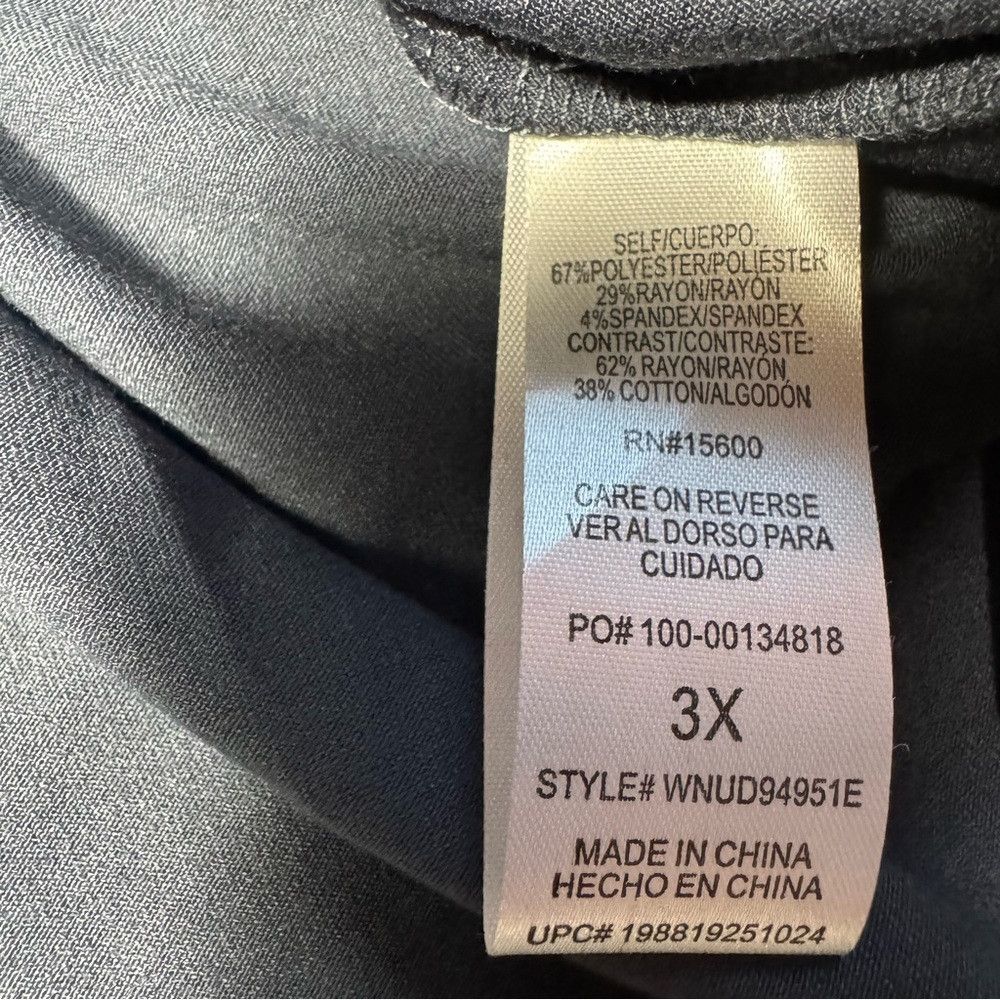 Other NWT New Democracy Pleated Sleeve Mixed Media Orion Blue T-S Size 3XL / US 20-22 - 7 Thumbnail