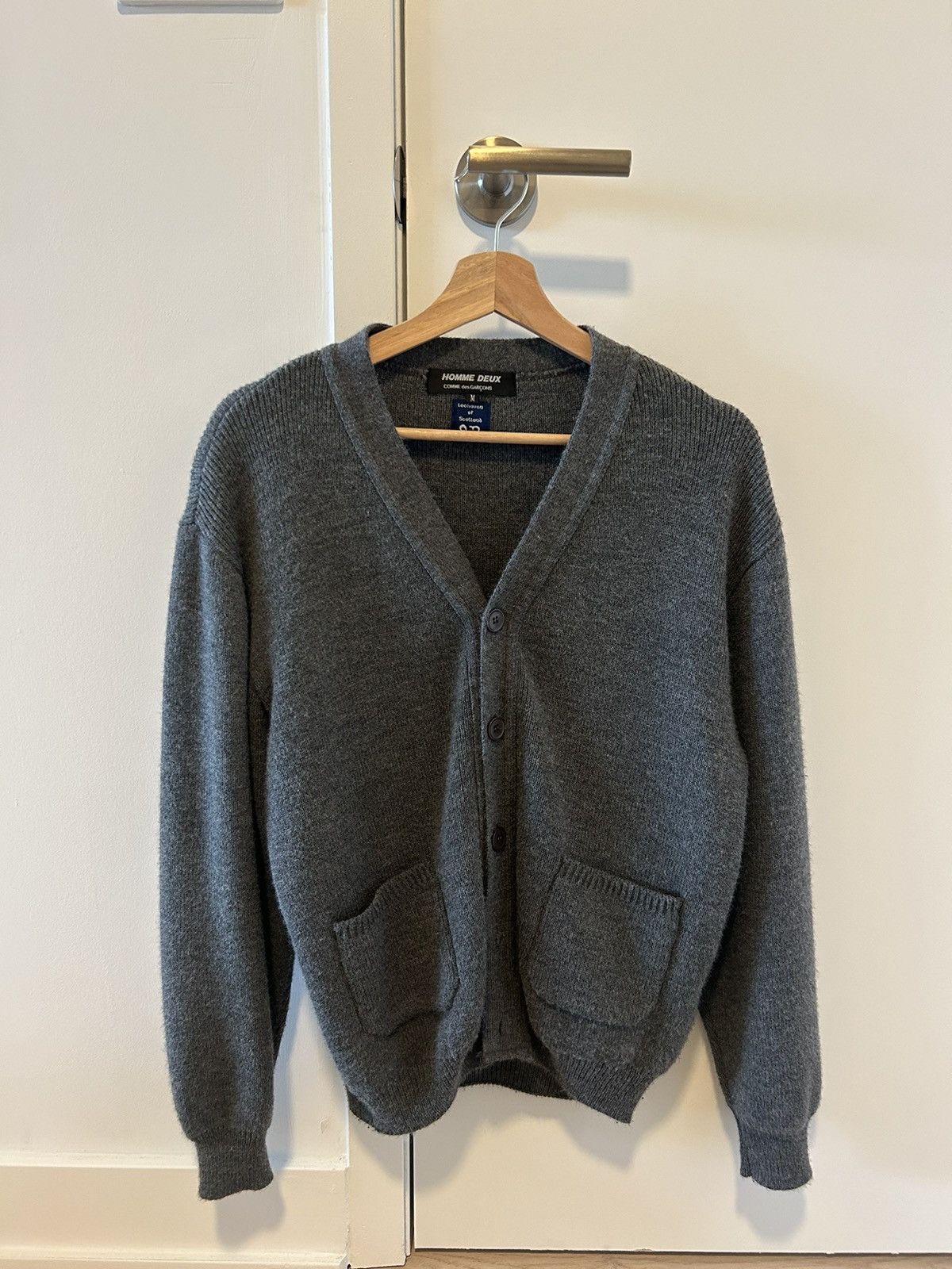 image of Comme Des Garcons Homme Deux Cardigan in Grey, Men's (Size Medium)