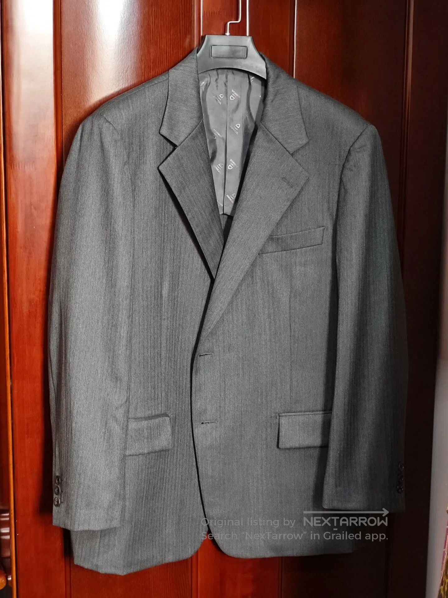 Japanese Brand Custom Gray Wool Suit by DORMEUIL. Size US XL / EU 56 / 4 - 1 Thumbnail