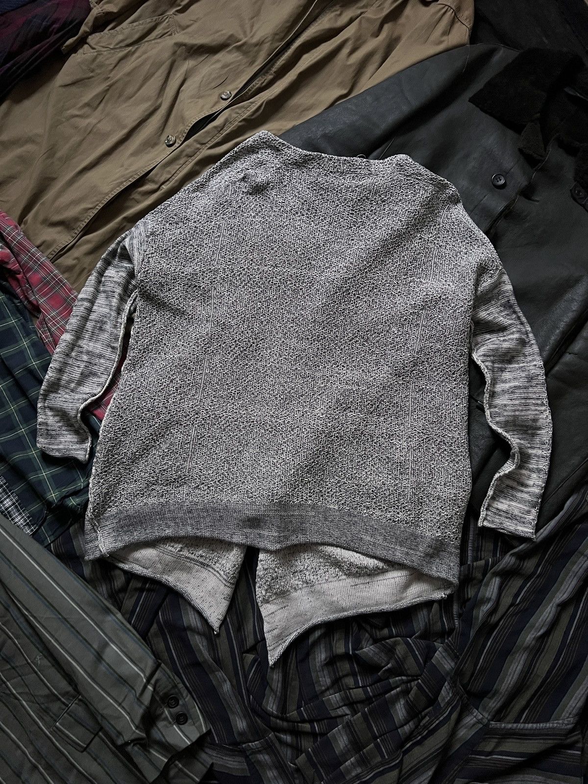 Daniel Andresen Daniel Andresen Grey Knitted Linen Cardigan With Pockets Size US M / EU 48-50 / 2 - 2 Thumbnail