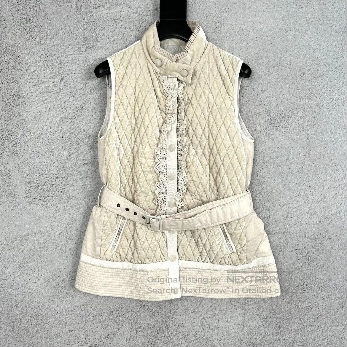 Moncler Moncler Cream Quilted Down Vest. Size S / US 4 / IT 40 - 1 Thumbnail